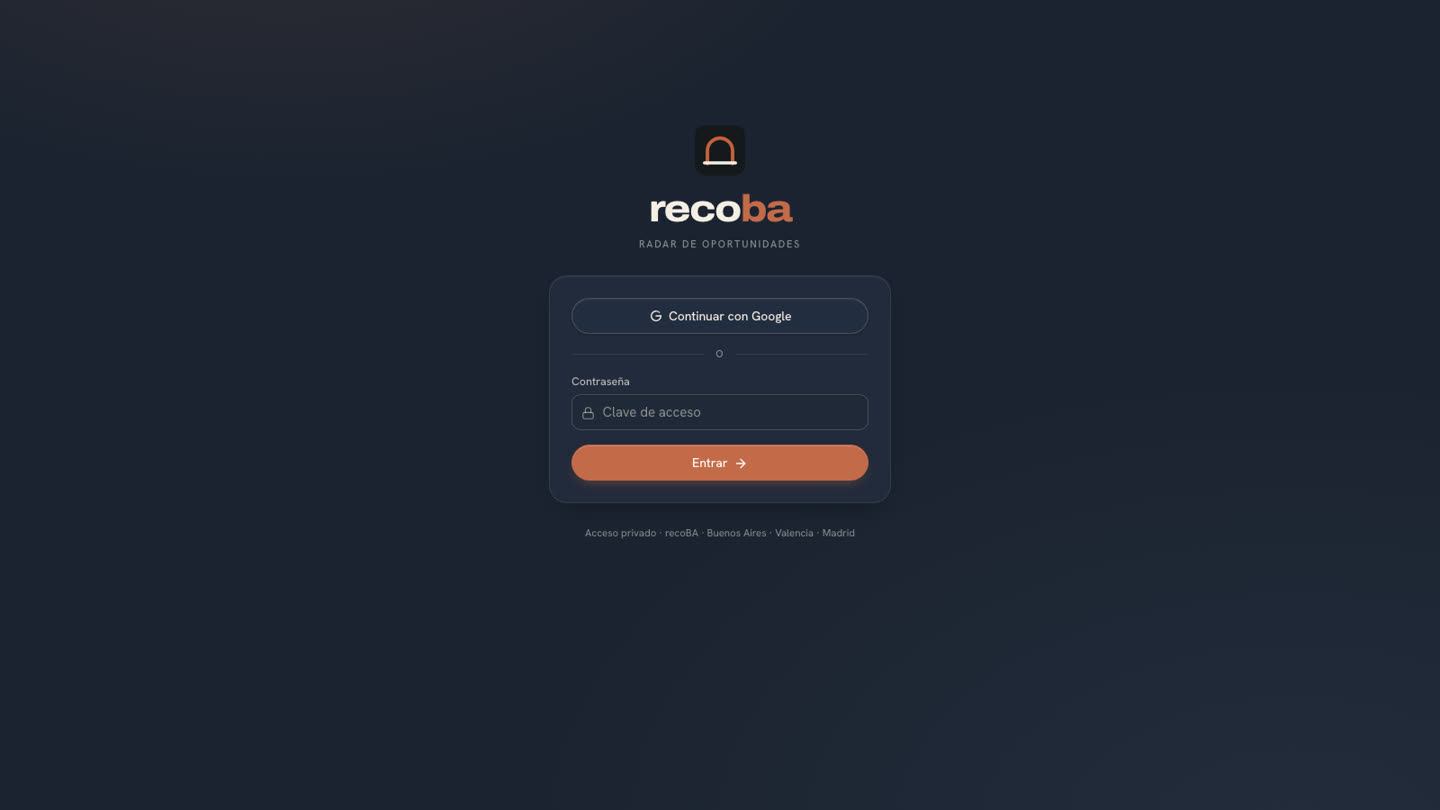 Buscador recoBA — radar de oportunidades inmobiliarias
