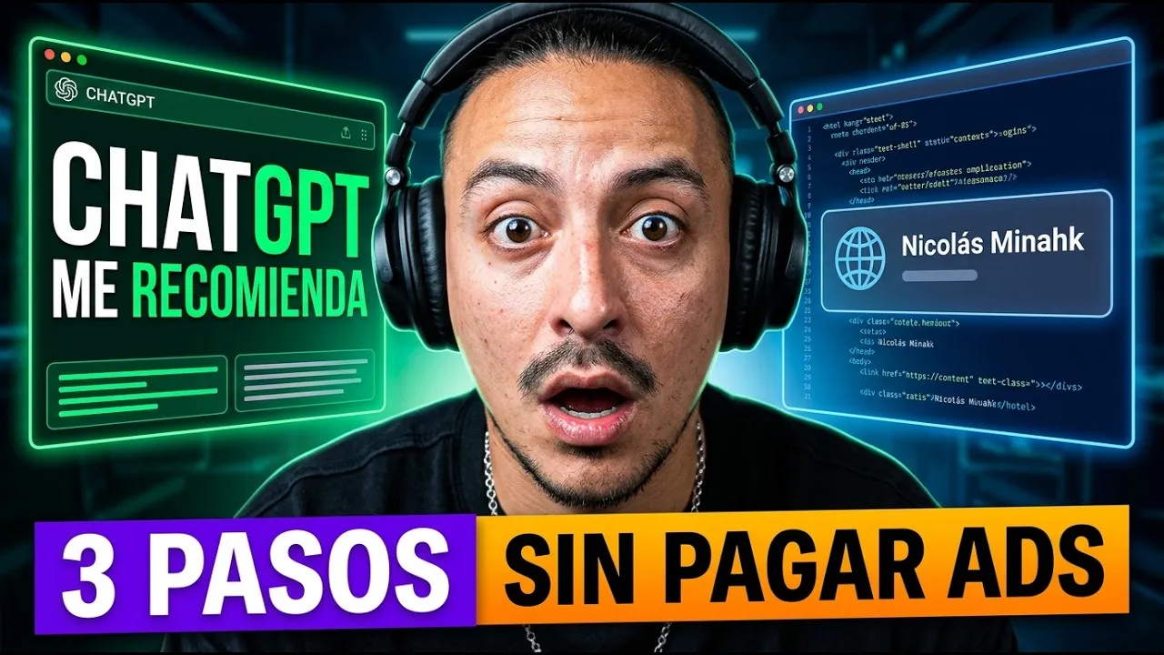 Portada del video: Cómo lograr que ChatGPT te recomiende: 3 pasos para que la IA te lea, te cite y te contrate